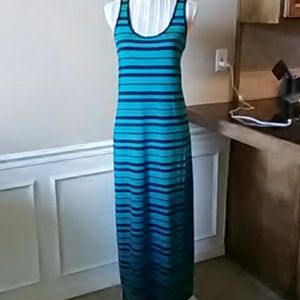 Teal and Black Razor Back Maxi Dress